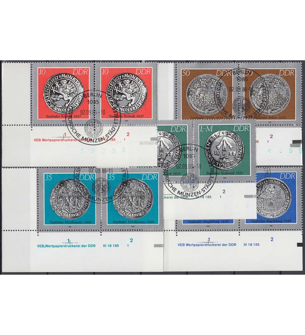 DDR Nr. 3040-3044 DV gestempelt Druckvermerk