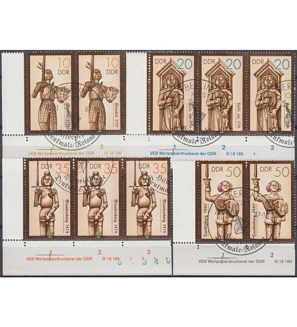 DDR Nr. 3063-3066 DV gestempelt Druckvermerk