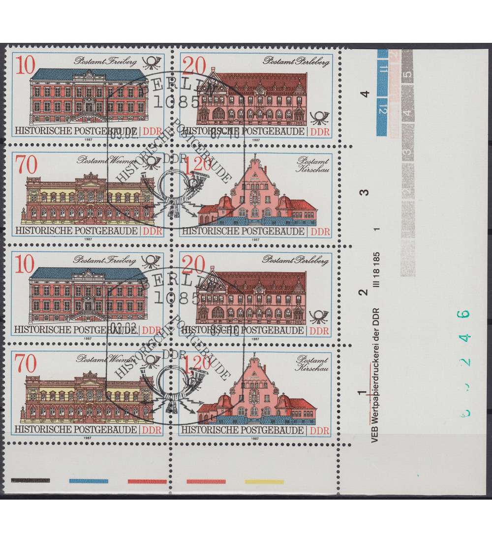 DDR Nr. 3067-3070 ZD DV gestempelt Druckvermerk