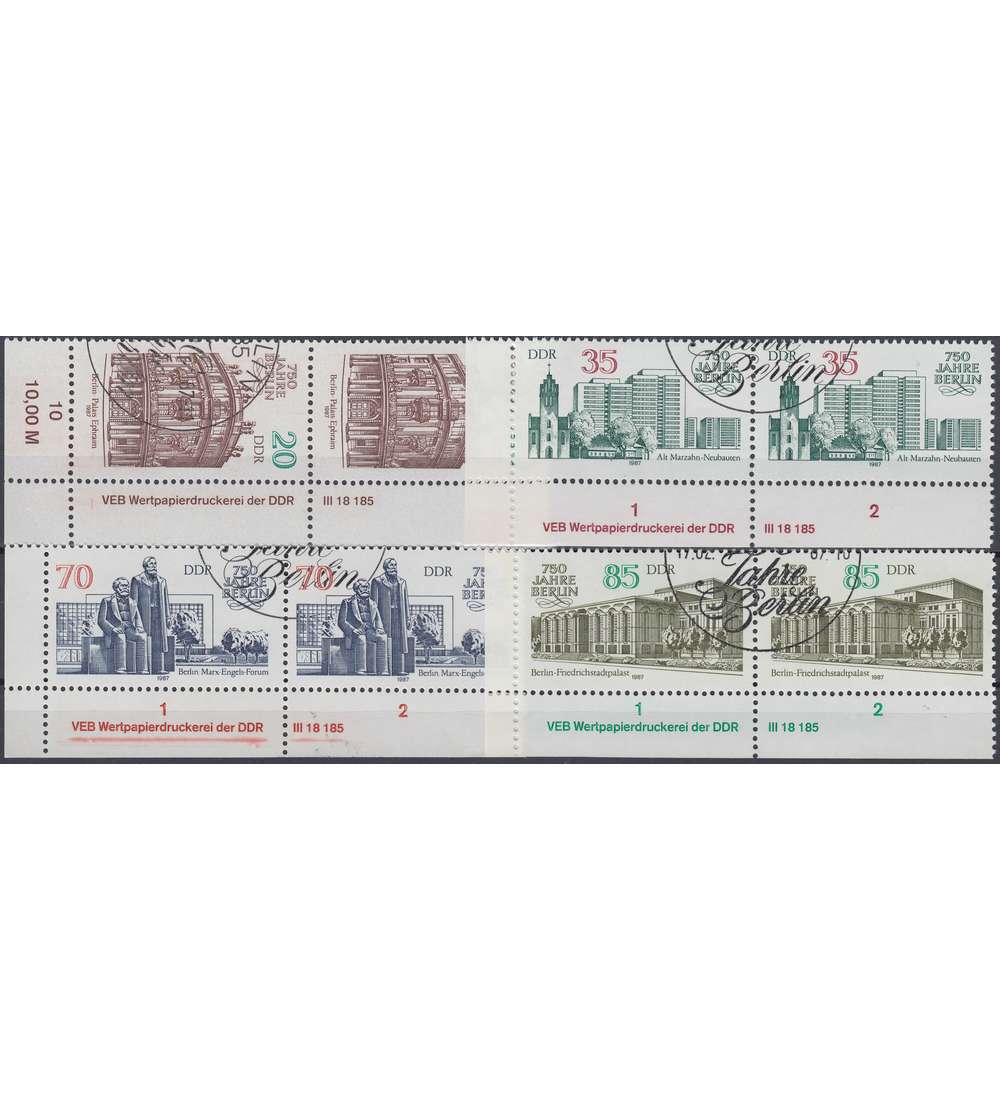 DDR Nr. 3071-3074 DV gestempelt Druckvermerk