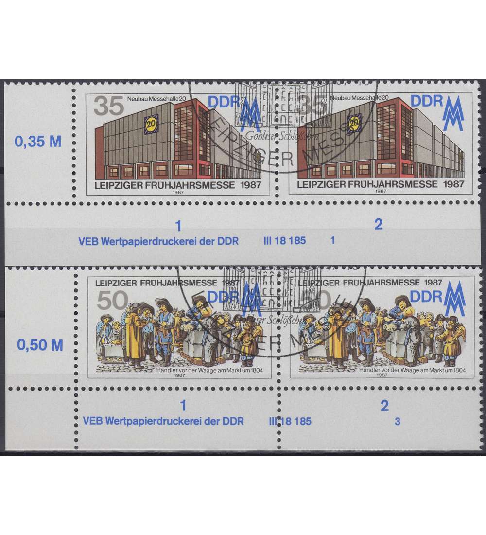 DDR Nr. 3080-3081 DV gestempelt Druckvermerk