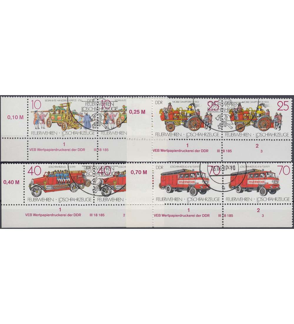 DDR Nr. 3101-3104 DV gestempelt Druckvermerk