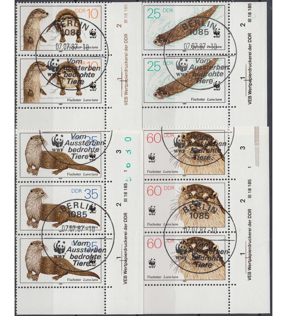 DDR Nr. 3107-3110 DV gestempelt Druckvermerk