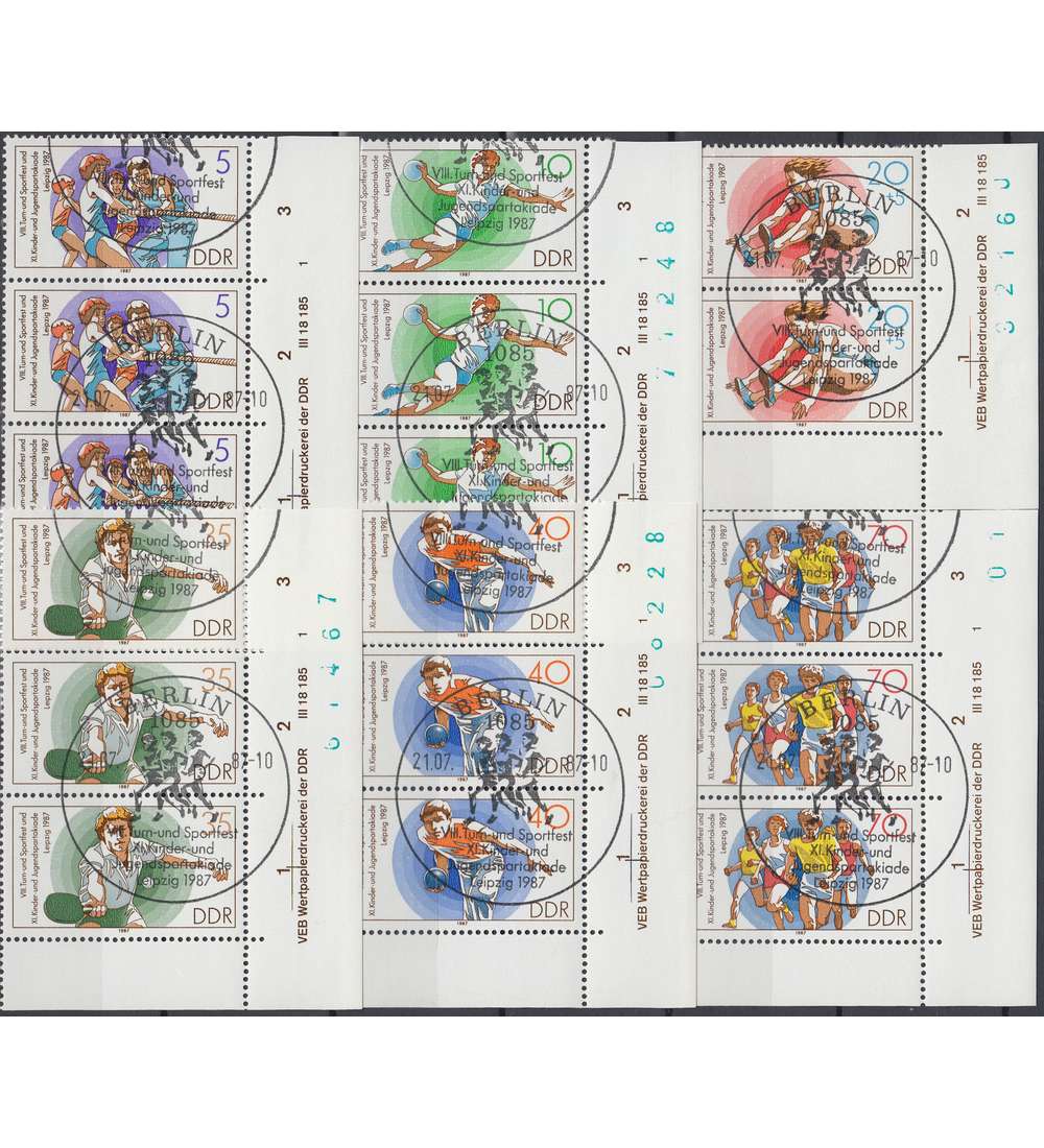DDR Nr. 3111-3116 DV gestempelt Druckvermerk