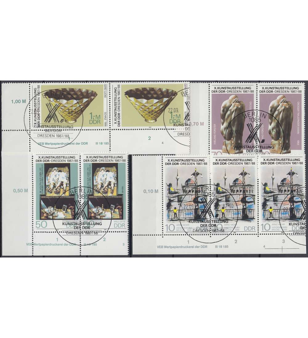 DDR Nr. 3124-3127 DV gestempelt Druckvermerk