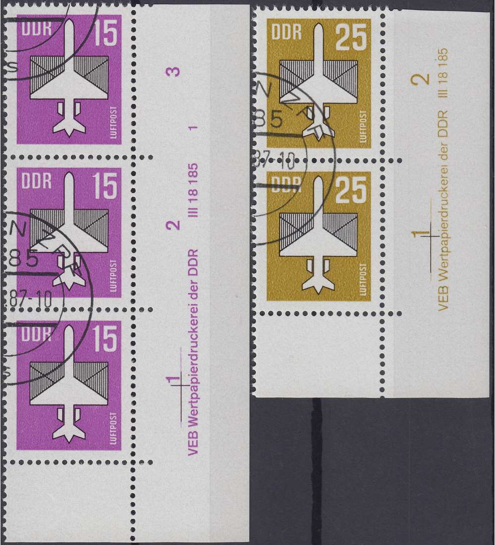 DDR Nr. 3128-3129 DV gestempelt Druckvermerk