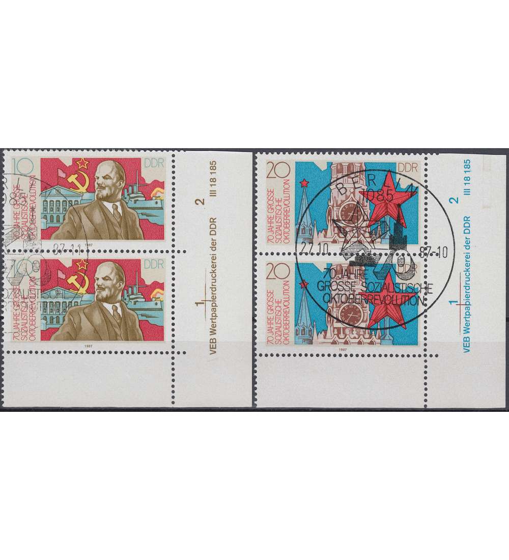 DDR Nr. 3130-3131 DV gestempelt Druckvermerk