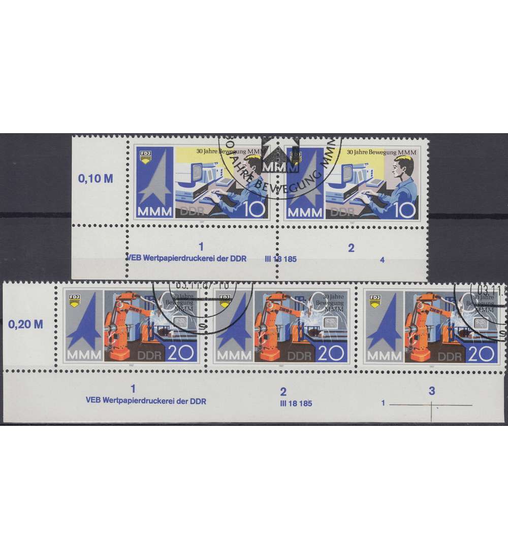 DDR Nr. 3132-3133 DV gestempelt Druckvermerk