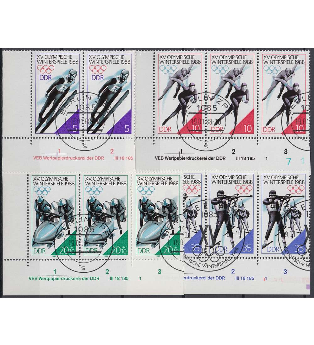 DDR Nr. 3140-3143 DV gestempelt Druckvermerk