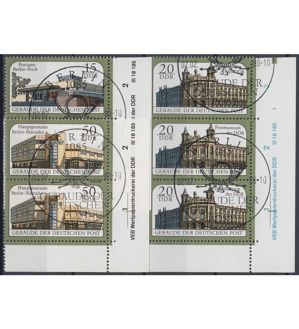 DDR Nr. 3145-3147 DV gestempelt Druckvermerk