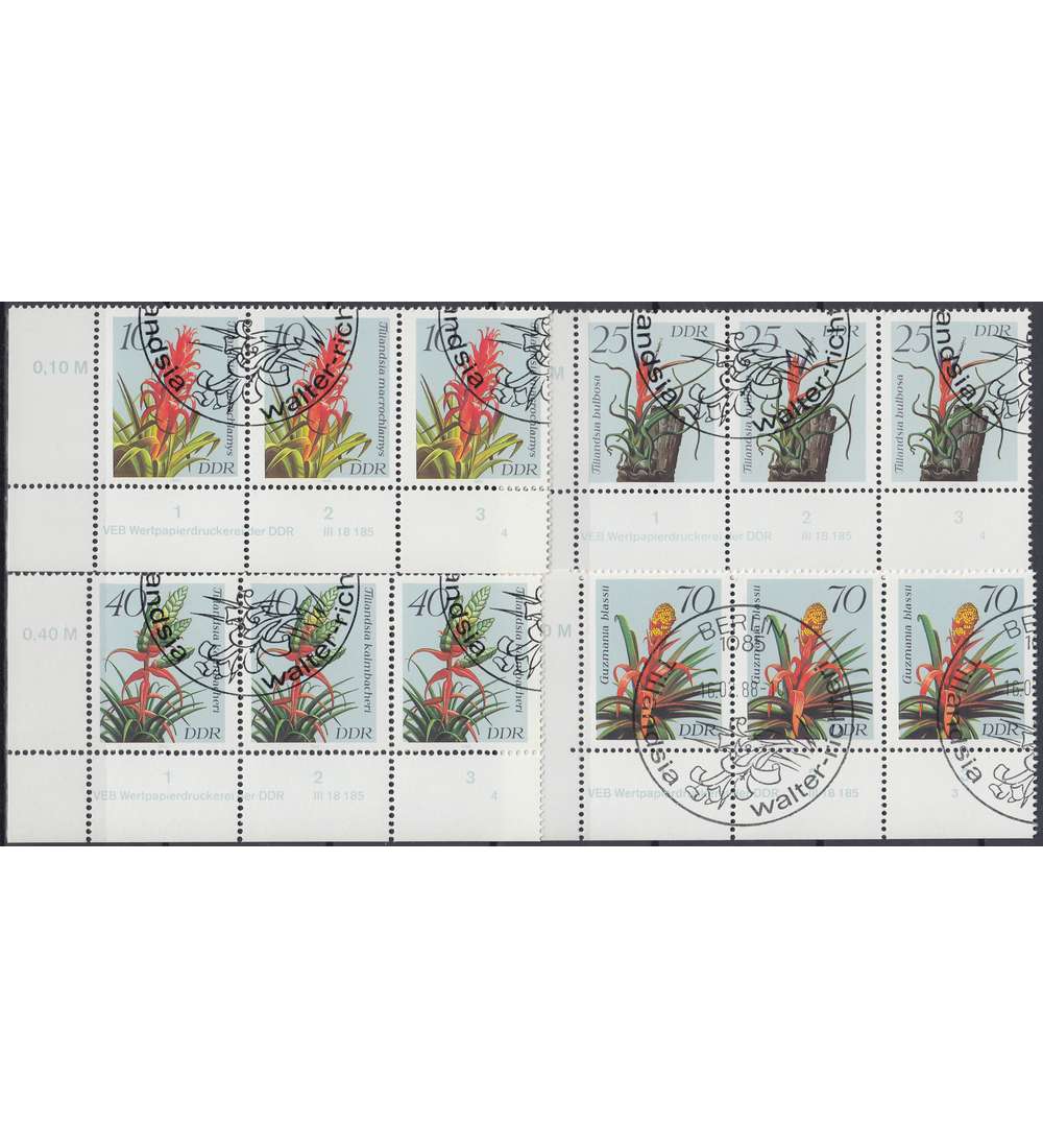 DDR Nr. 3149-3152 DV gestempelt Druckvermerk