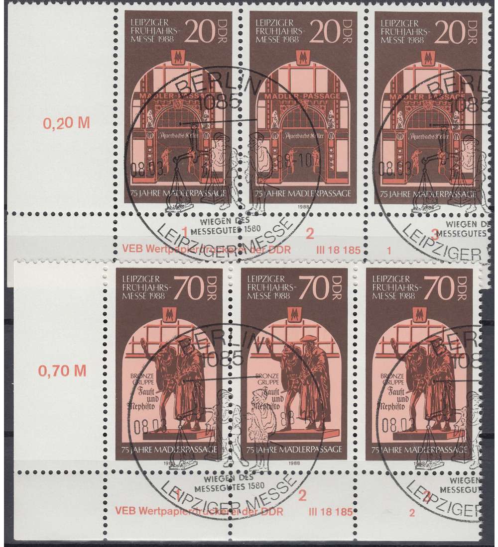 DDR Nr. 3153-3154 DV gestempelt Druckvermerk