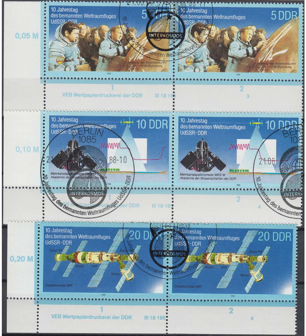 DDR Nr. 3170-3172 DV gestempelt Druckvermerk