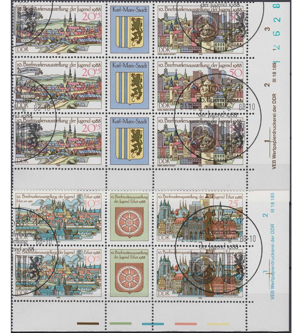 DDR Nr. 3173-3176 DV gestempelt Druckvermerk