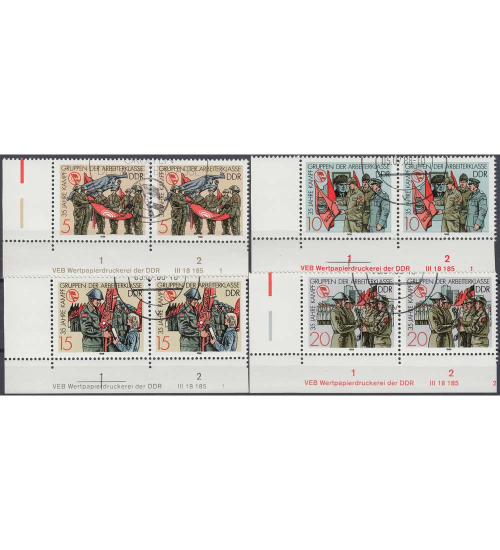 DDR Nr. 3177-3180 DV gestempelt Druckvermerk