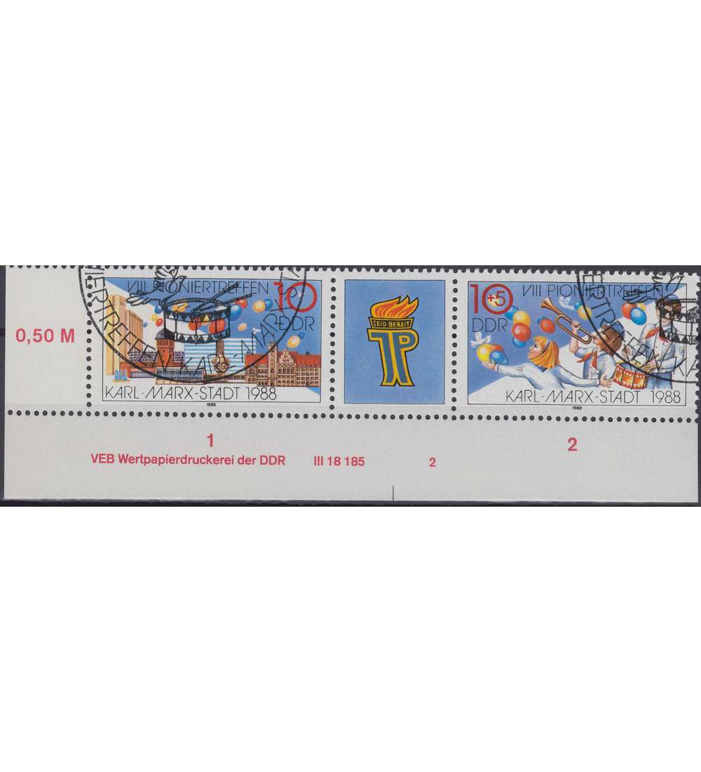 DDR Nr. 3181-3182 DV gestempelt Druckvermerk
