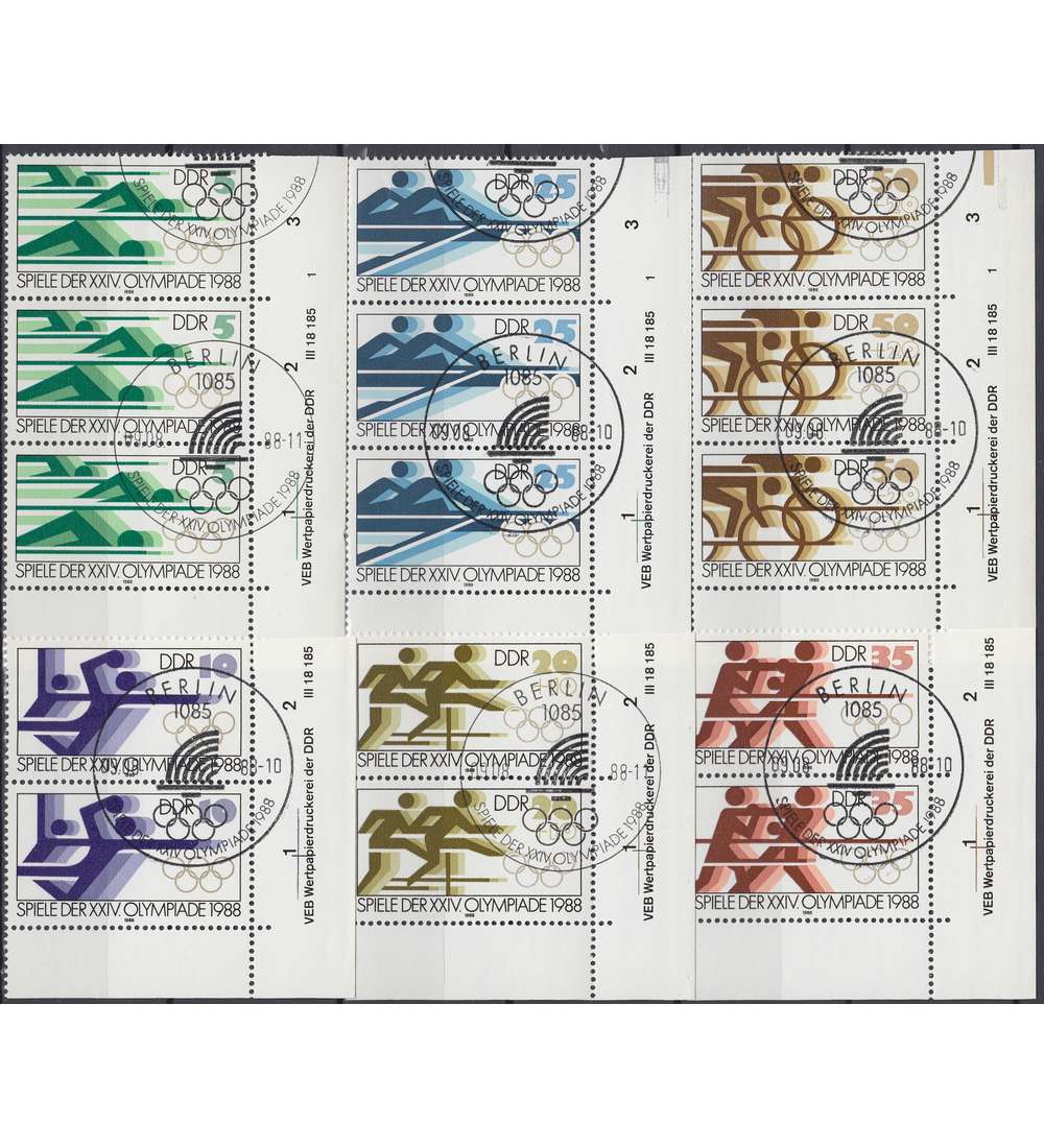 DDR Nr. 3183-3188 DV gestempelt Druckvermerk