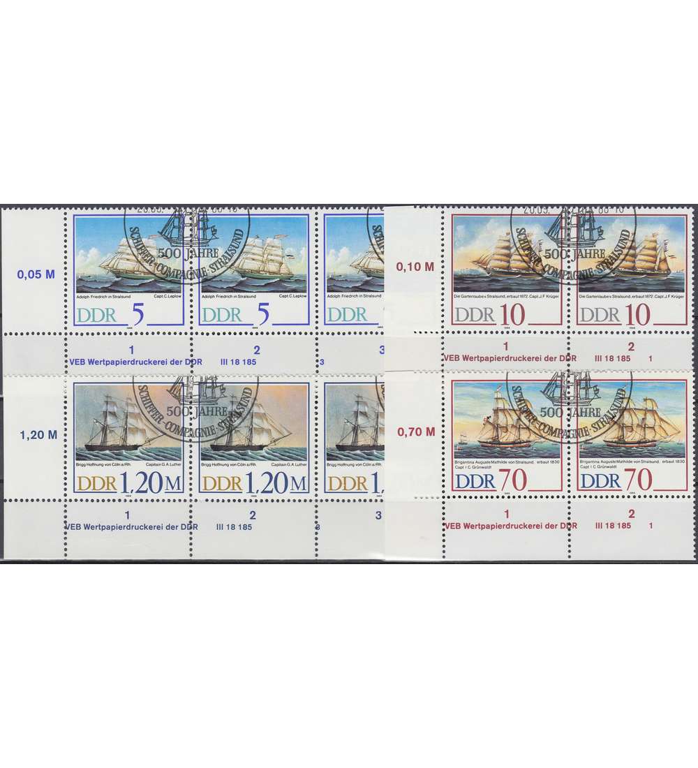 DDR Nr. 3198-3201 DV gestempelt Druckvermerk