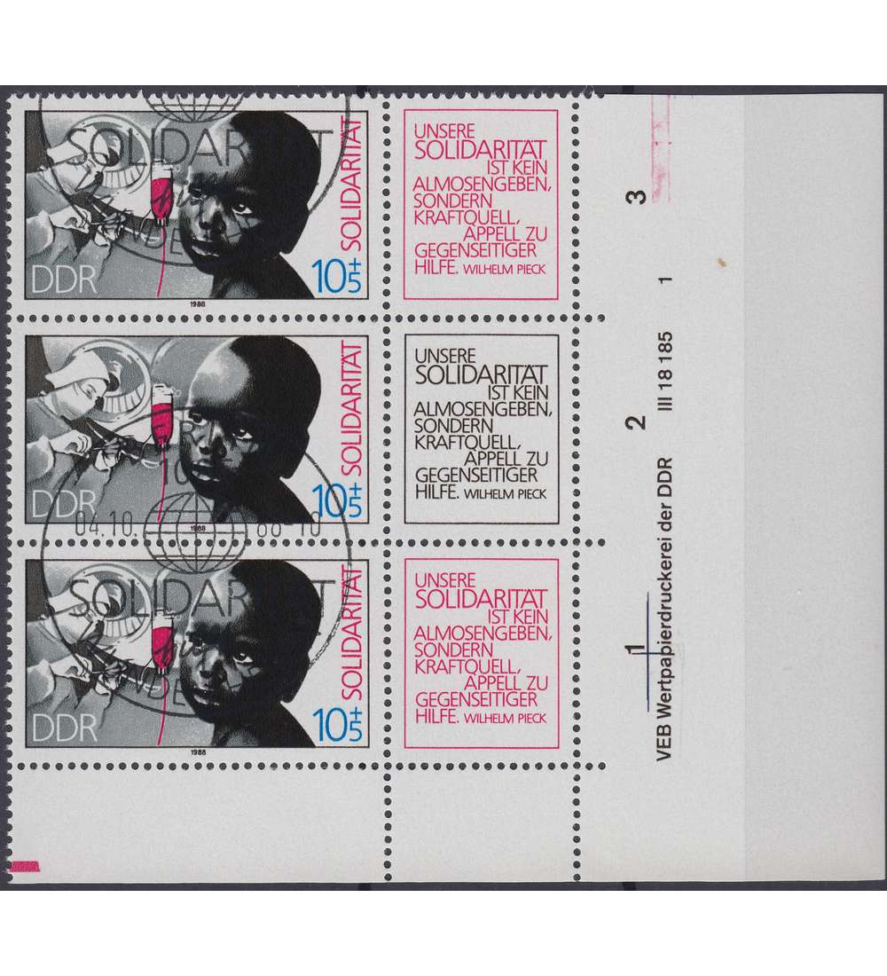 DDR Nr. 3202 DV gestempelt Druckvermerk