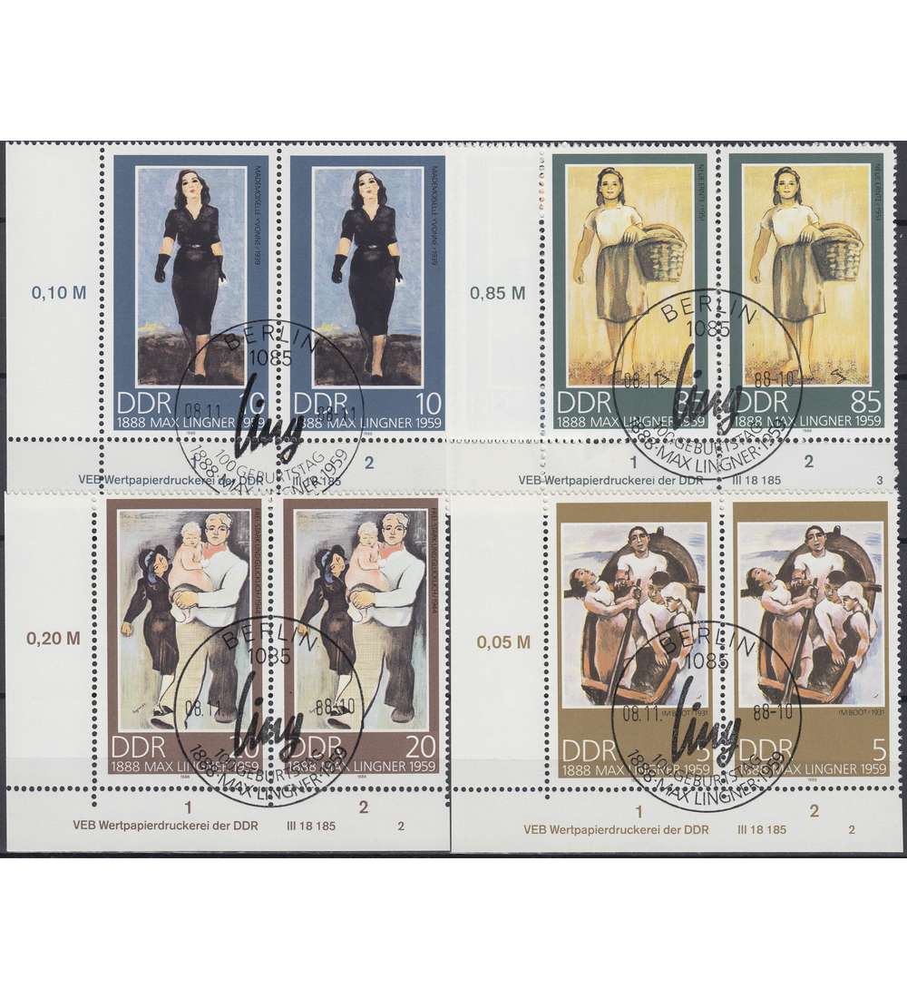 DDR Nr. 3209-3212 DV gestempelt Druckvermerk