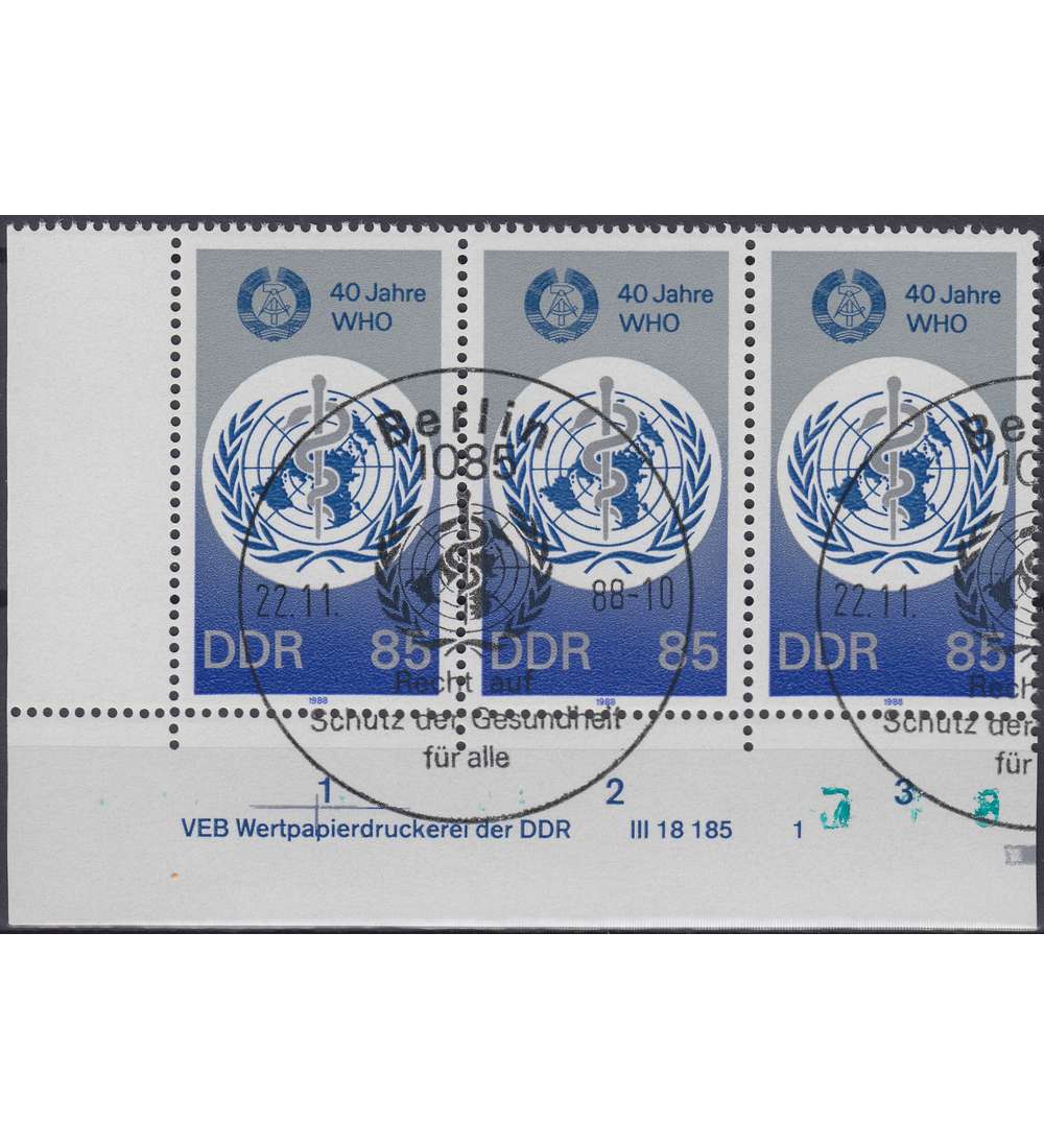 DDR Nr. 3214 DV gestempelt Druckvermerk