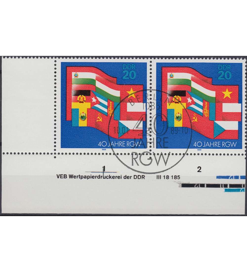 DDR Nr. 3221 DV gestempelt Druckvermerk