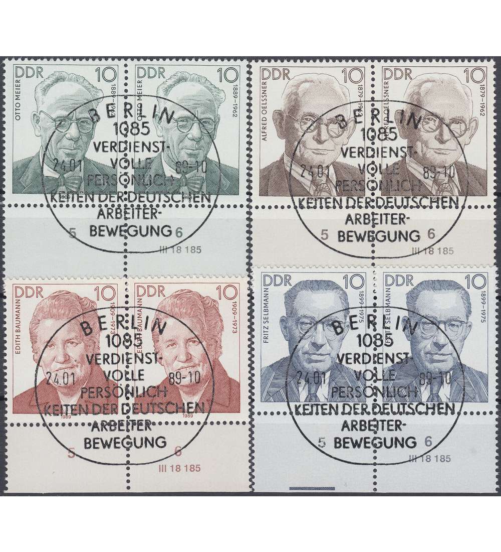 DDR Nr. 3222-3225 DV gestempelt Druckvermerk