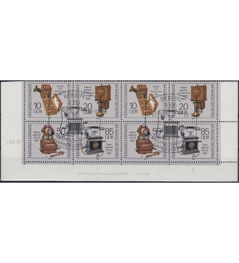 DDR Nr. 3226-3229 ZD DV gestempelt Druckvermerk