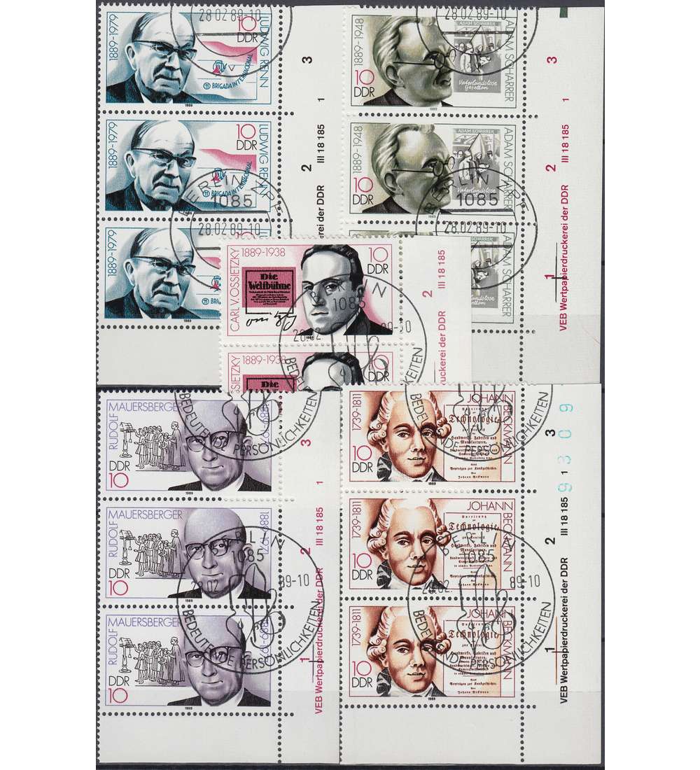 DDR Nr. 3230-3234 DV gestempelt Druckvermerk