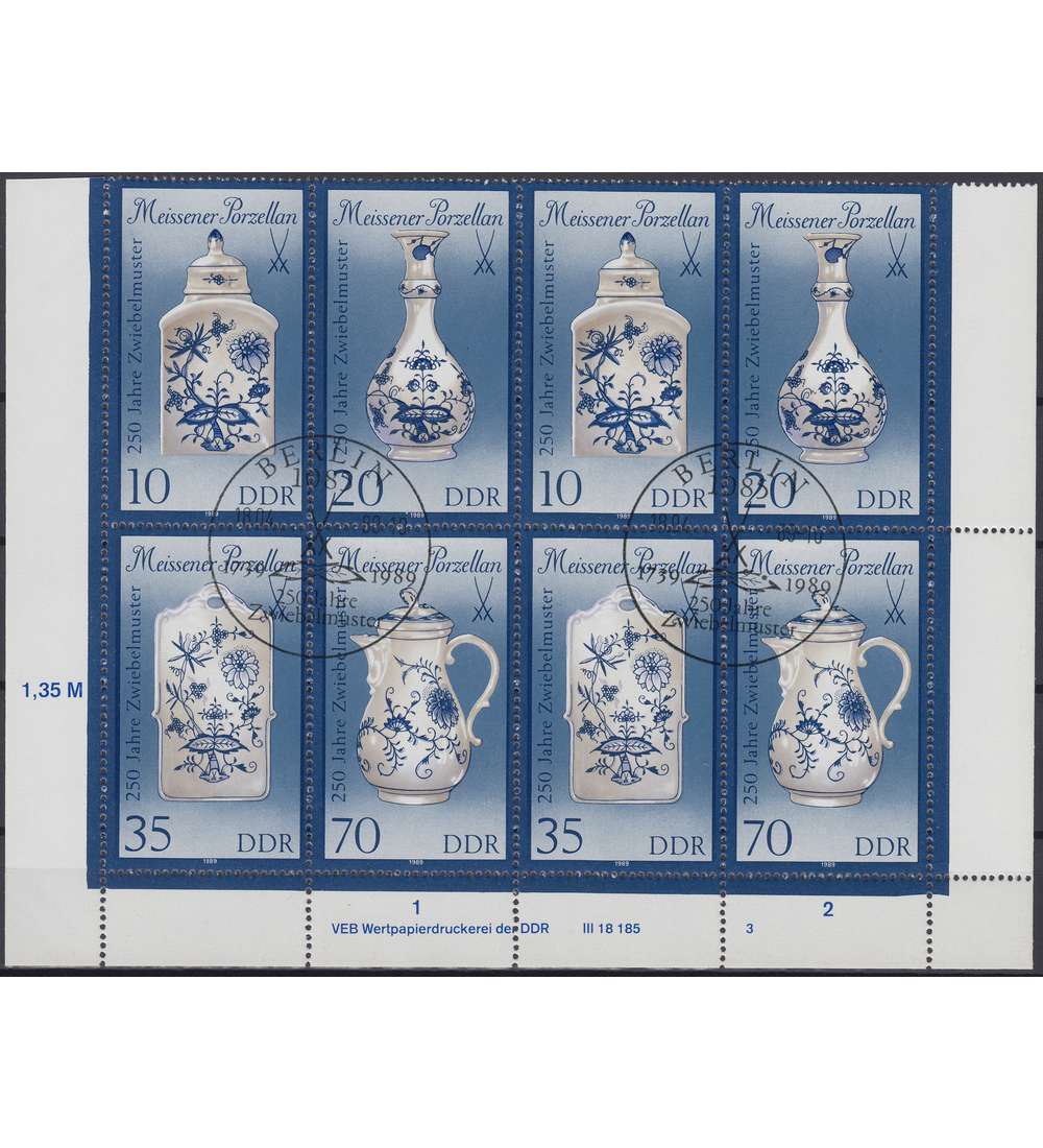 DDR Nr. 3241-3244 ZD DV gestempelt Druckvermerk