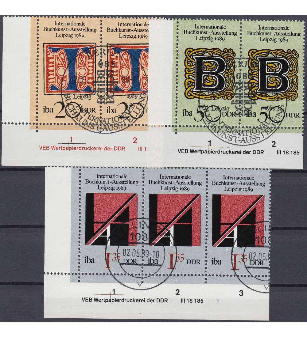 DDR Nr. 3245-3247 DV gestempelt Druckvermerk