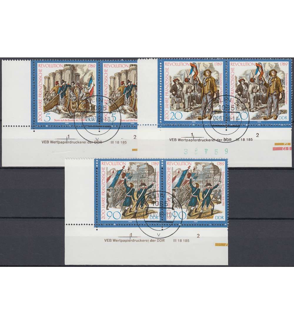 DDR Nr. 3258-3260 DV gestempelt Druckvermerk