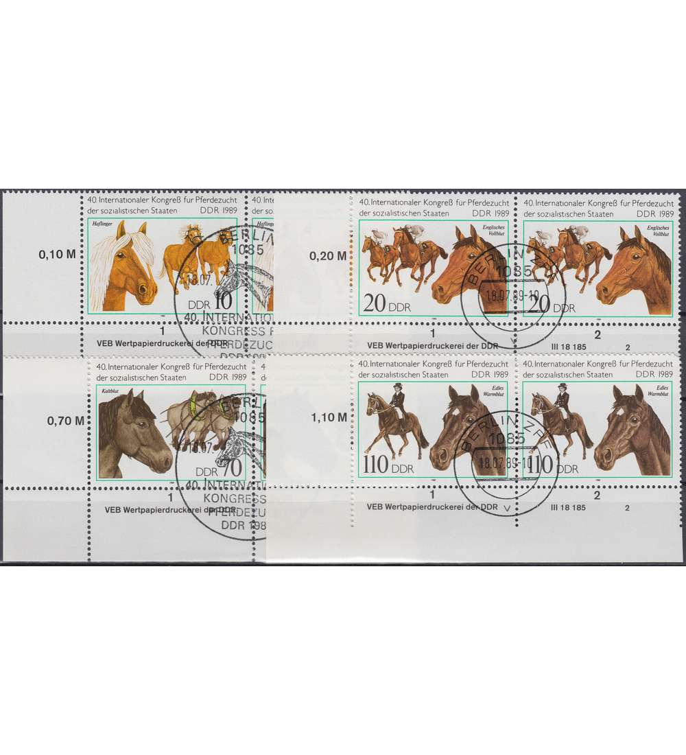 DDR Nr. 3261-3264 DV gestempelt Druckvermerk