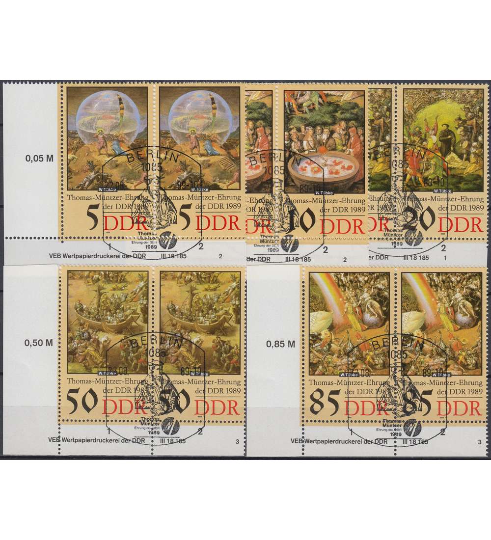 DDR Nr. 3269-3273 DV gestempelt Druckvermerk