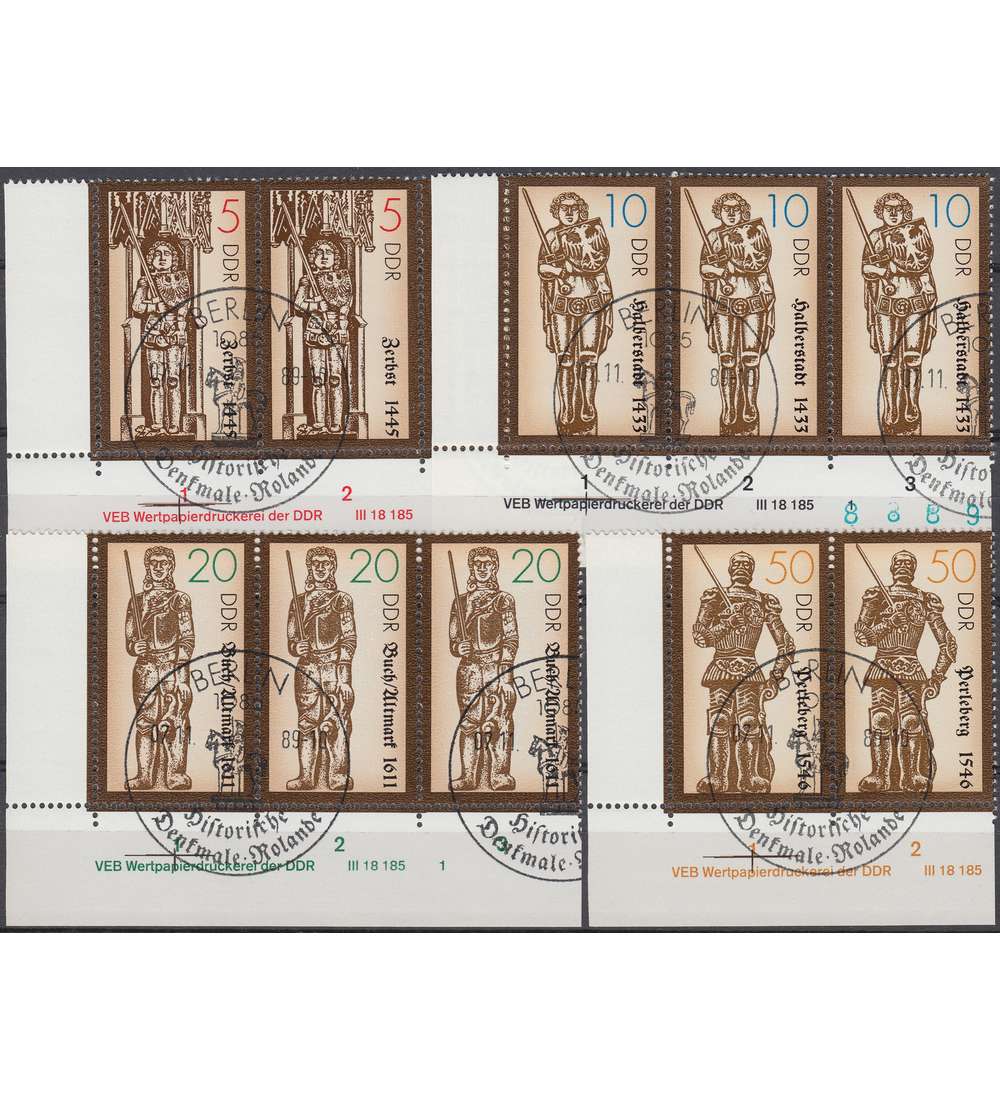 DDR Nr. 3285-3288 DV gestempelt Druckvermerk