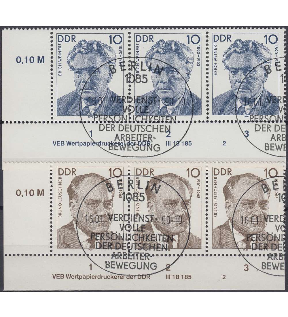 DDR Nr. 3300-3301 DV gestempelt Druckvermerk