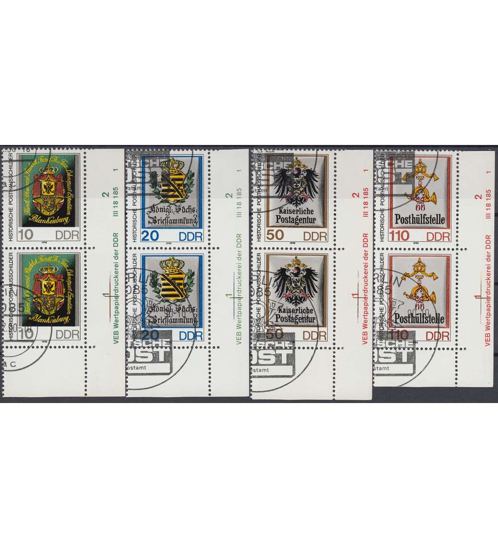 DDR Nr. 3302-3305 DV gestempelt Druckvermerk