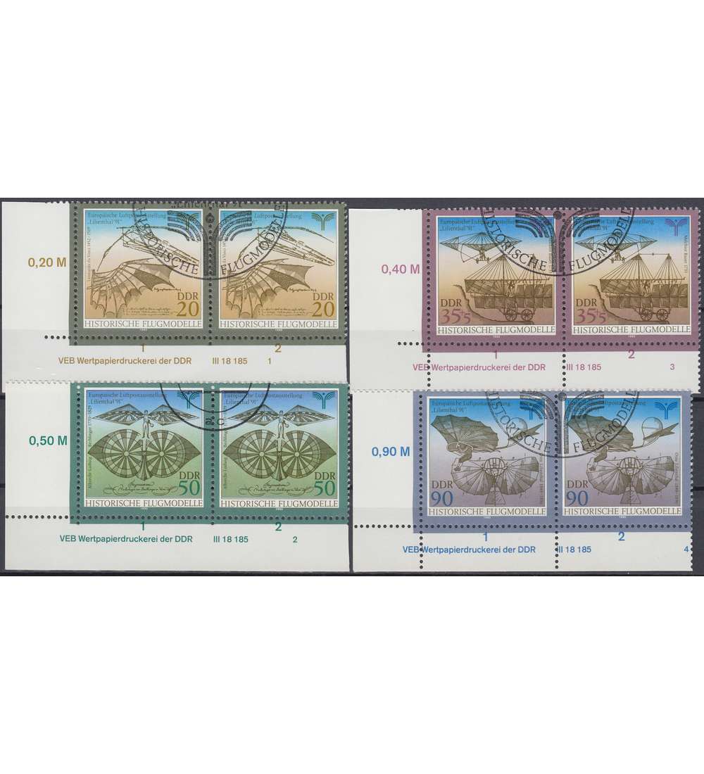 DDR Nr. 3311-3314 DV gestempelt Druckvermerk
