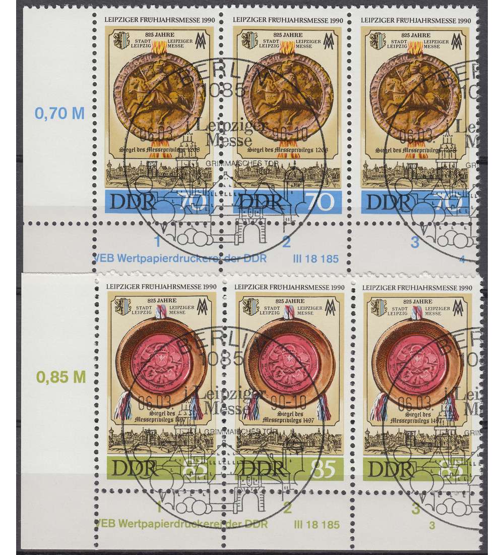 DDR Nr. 3316-3317 DV gestempelt Druckvermerk