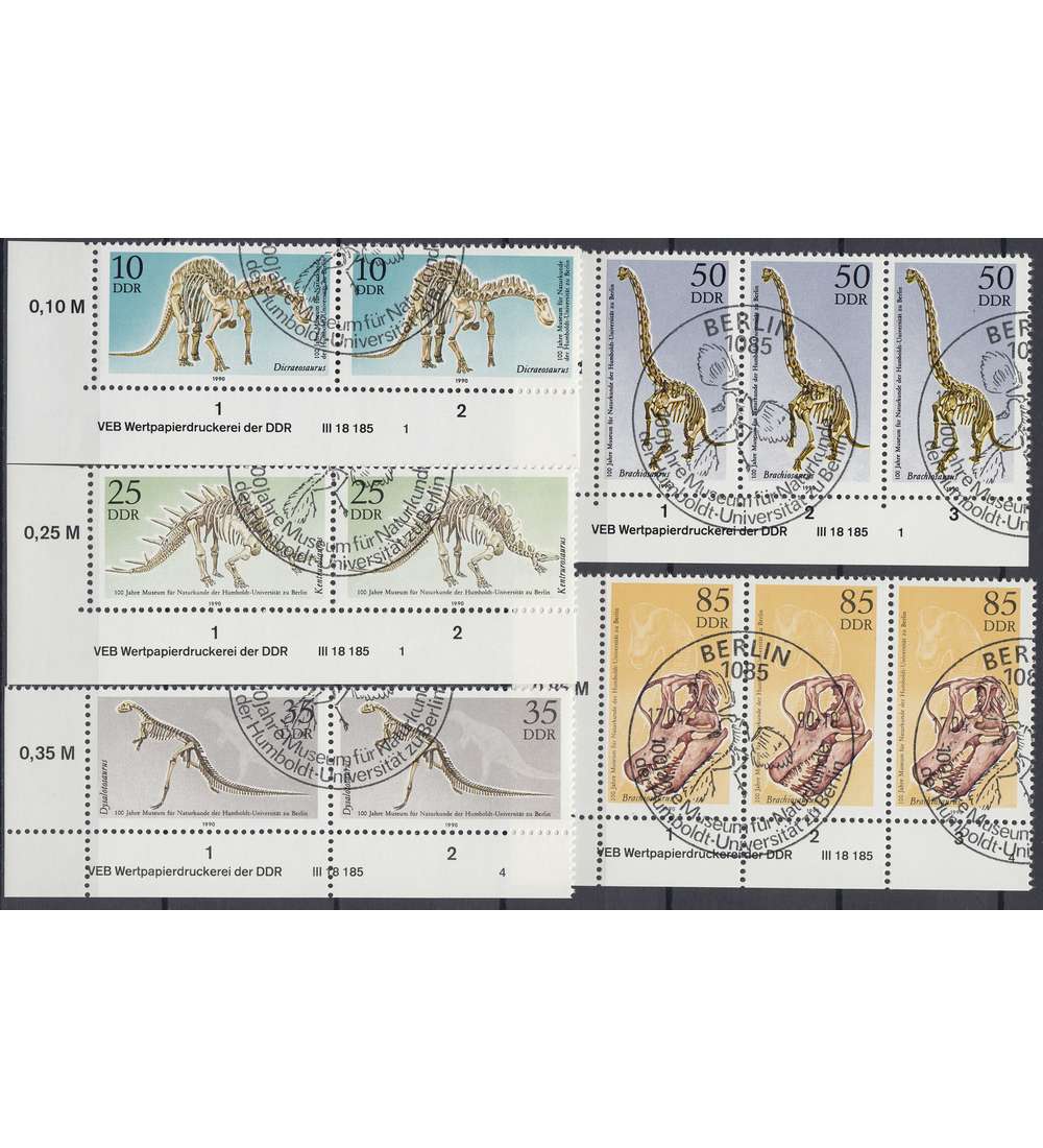 DDR Nr. 3324-3328 DV gestempelt Druckvermerk