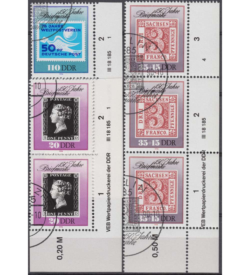 DDR Nr. 3329-3331 DV gestempelt Druckvermerk