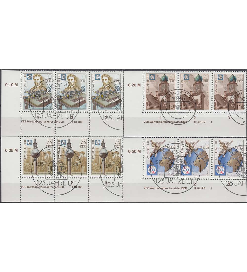 DDR Nr. 3332-3335 DV gestempelt Druckvermerk