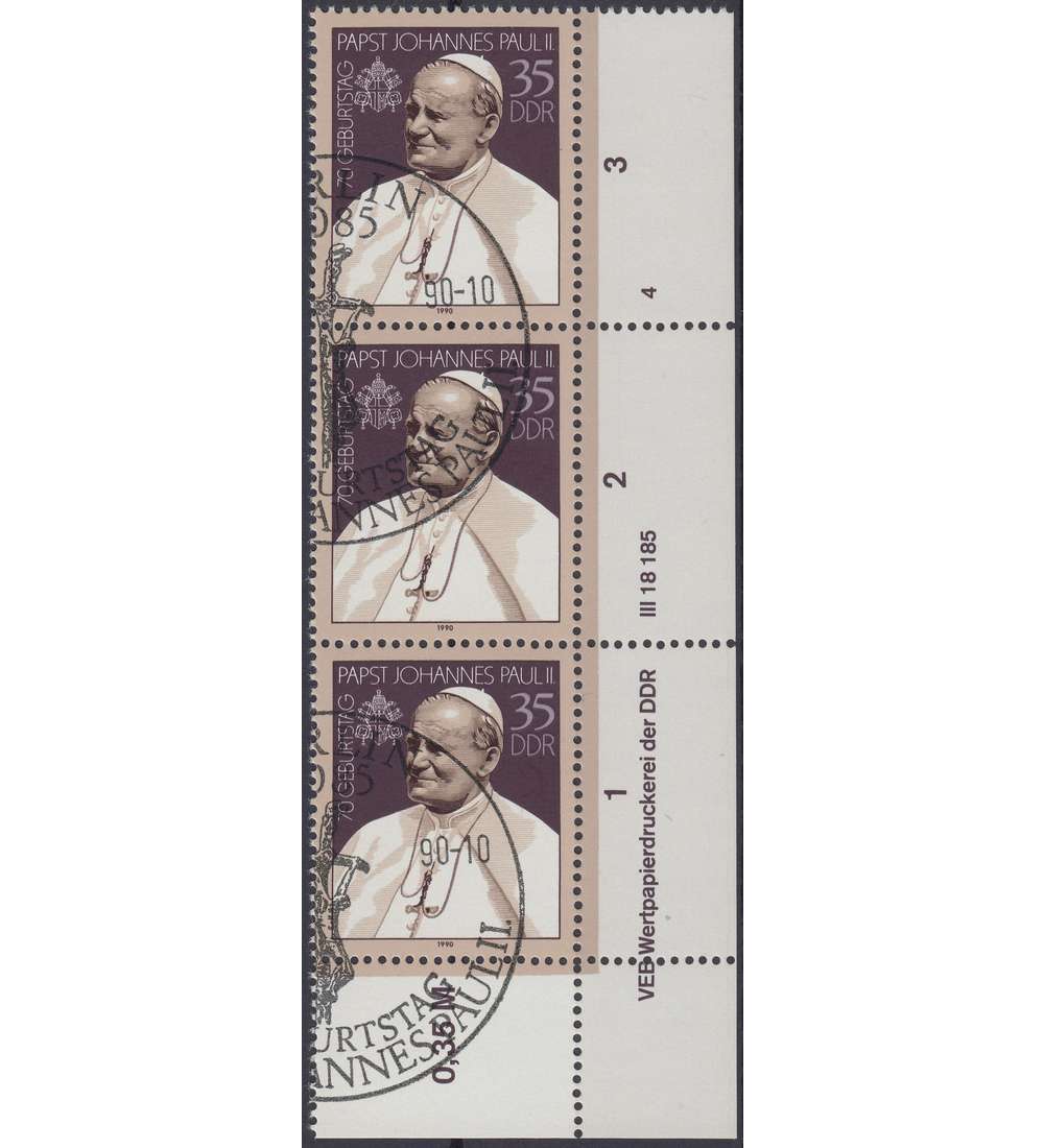 DDR Nr. 3337 DV gestempelt Druckvermerk