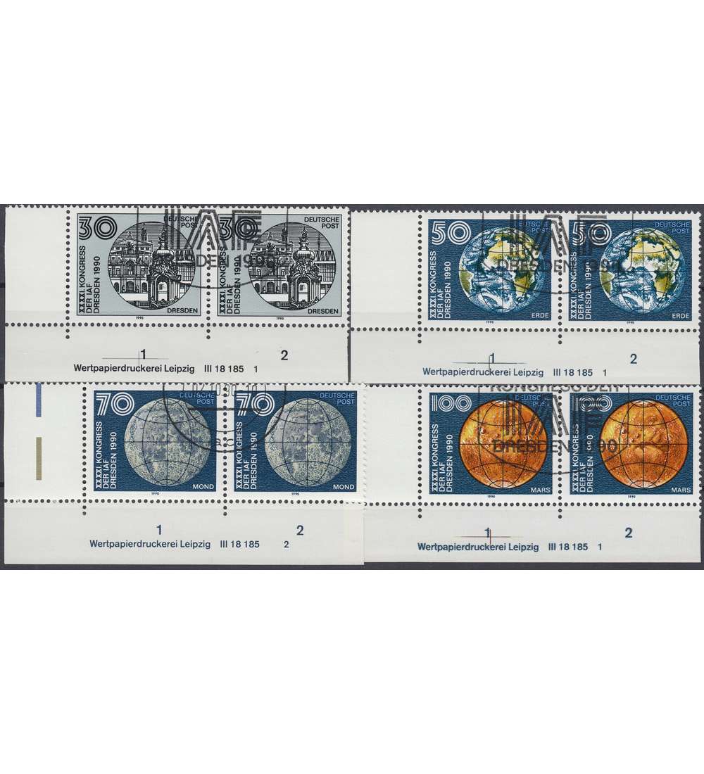 DDR Nr. 3360-3363 DV gestempelt Druckvermerk