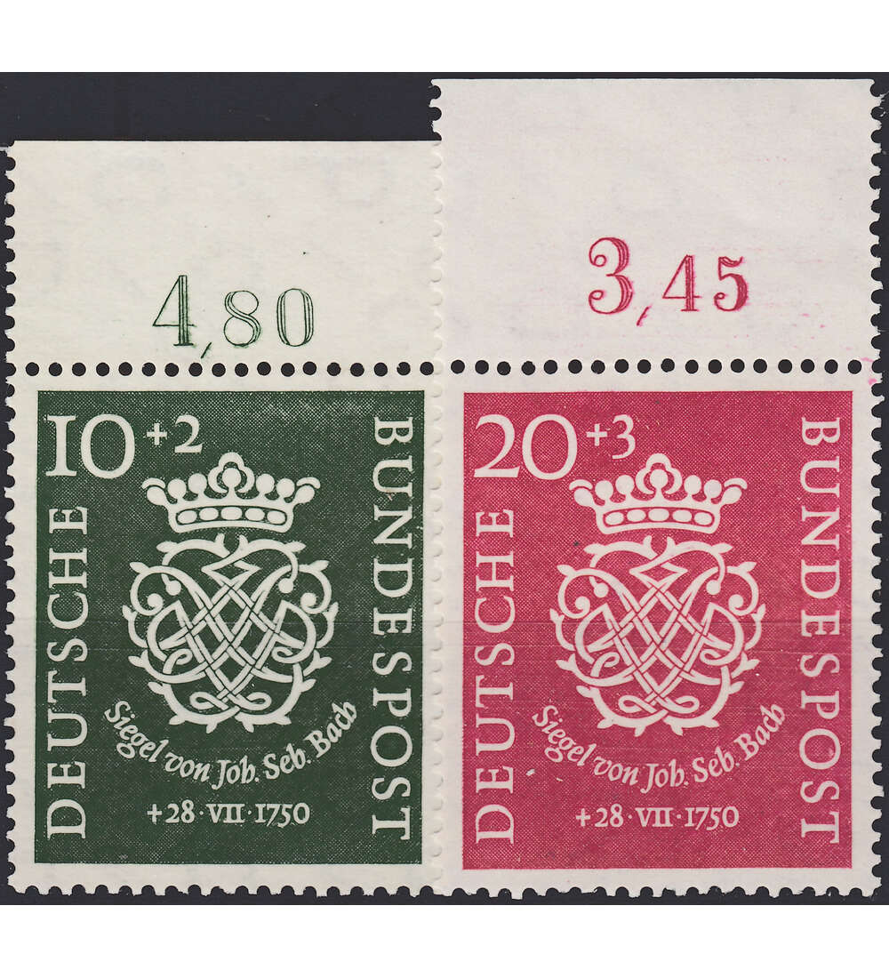 BRD Nr. 121-122 postfrisch  Bachsiegel  Oberrandsatz