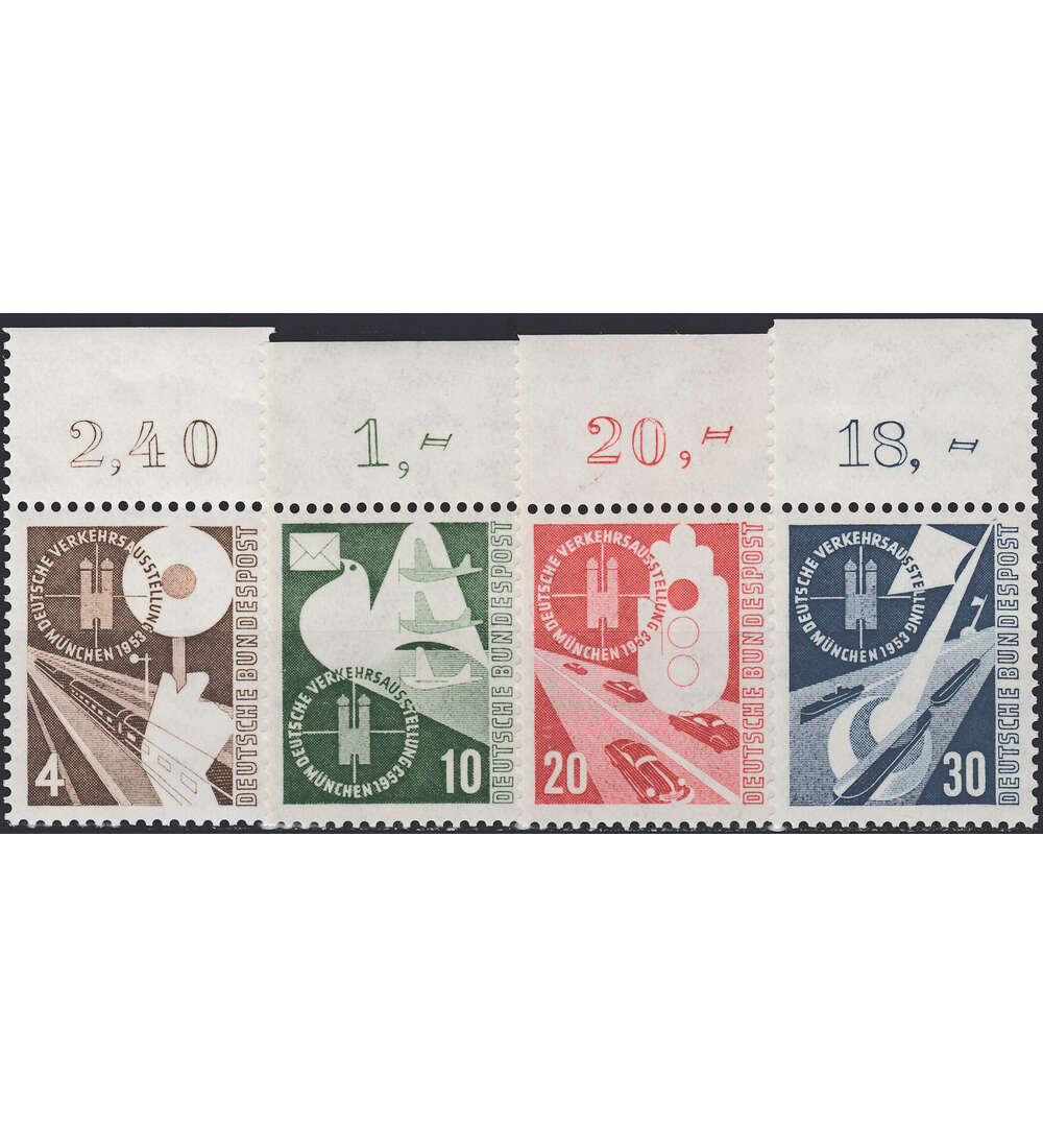 BRD Nr. 167-170 postfrisch Verkehrsausstellung Mnchen Oberrandsatz
