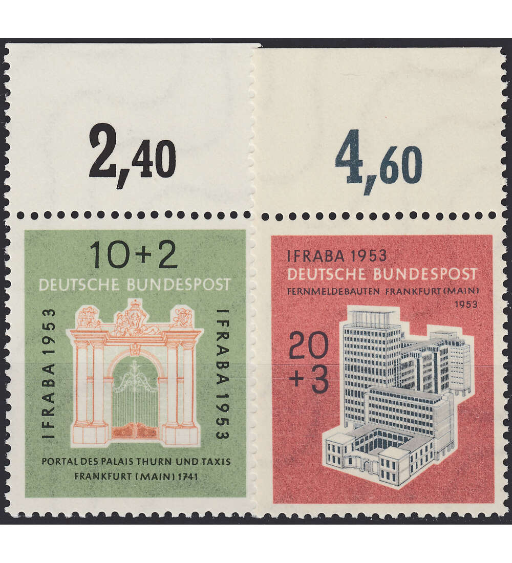 BRD Nr. 171-172 postfrisch Briefmarkenausstellung 1953 Oberrandsatz