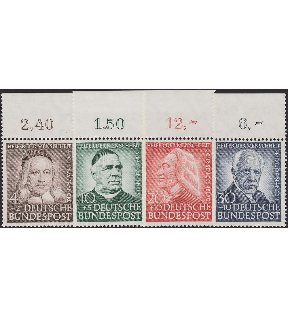 BRD Nr. 173-176 postfrisch  Wohlfahrtsmarken 1953  Oberrandsatz