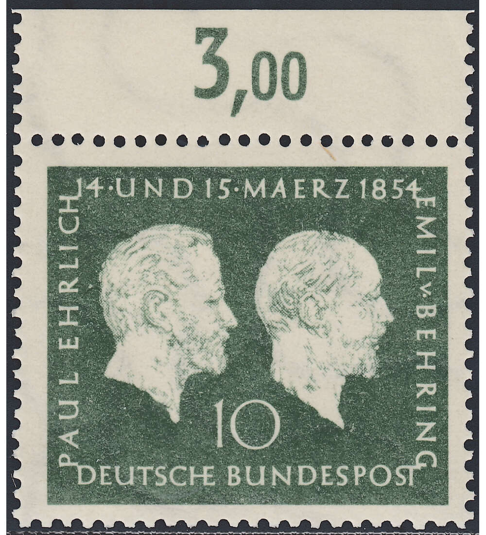 BRD Nr. 197 postfrisch  Ehrlich / Behring  Oberrandmarke