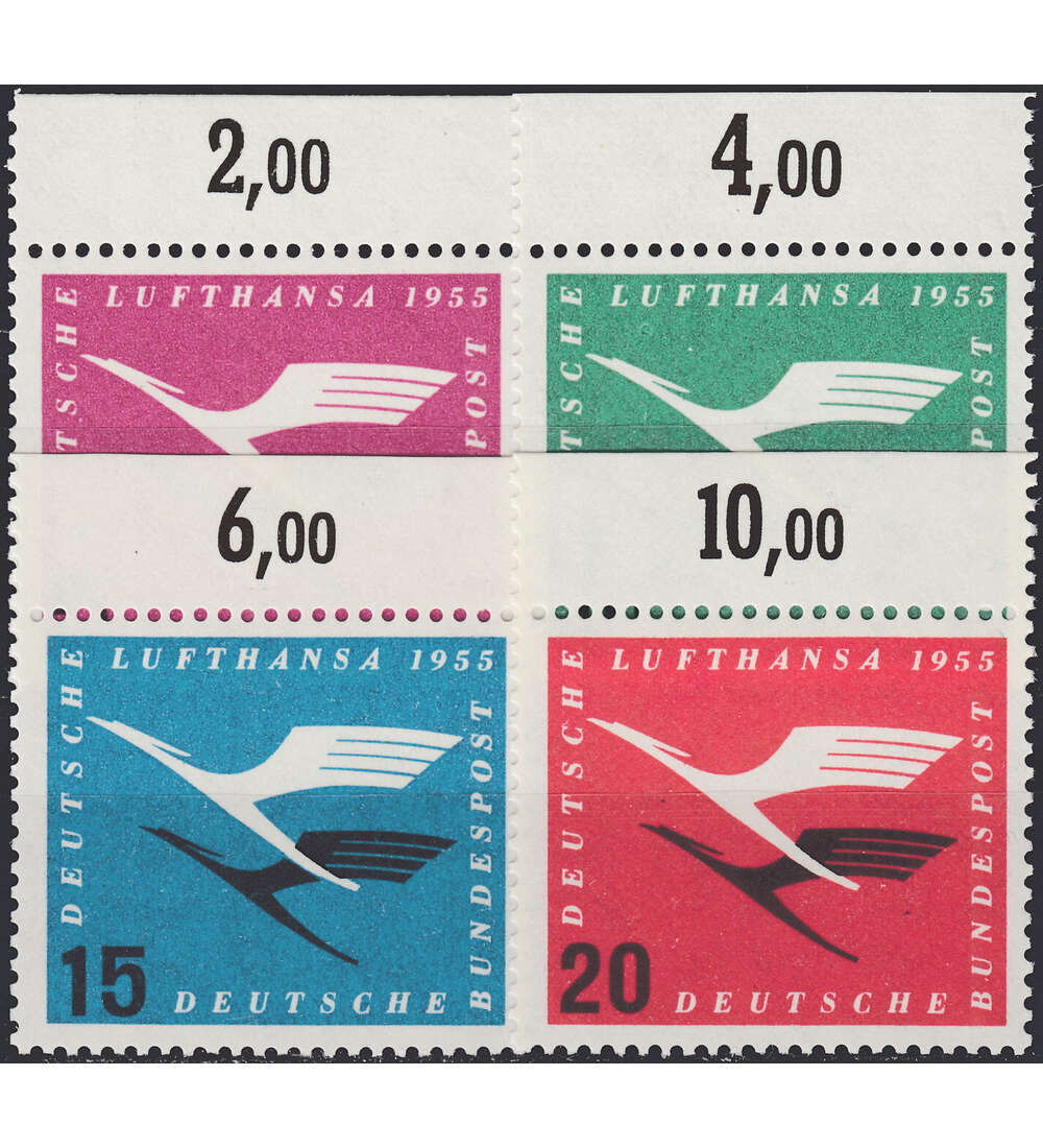 BRD Nr. 205-208 postfrisch  Flugdienstbeginn Lufthansa  Oberrandsatz